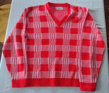 Vintage Randolph Hall Women's Sweater Size Medium Red / White