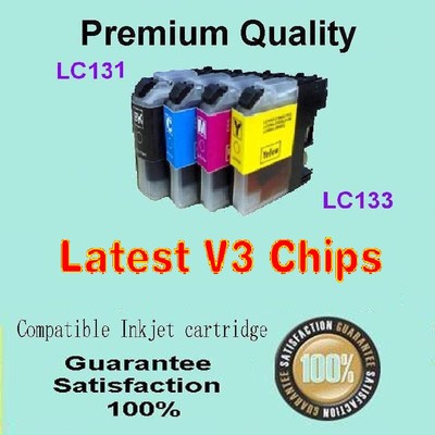 8 X Brother Comp. w/chip LC131 LC133 DCPJ152W J172W MFC J870DW J470DW ...