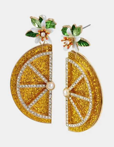 Betsey johnson lemon earrings deals