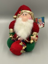 1995 Santa Claus 10" Plush Holiday Workshop International Silver Co Vintage