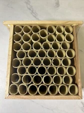 Classic Slant Roof Bee Wood Hotel w Triangle Hanger 48 Compartments 6.5" x 6.25"