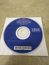IBM 800 DPI Optical 3 Button Scroll Point Mouse PS/2 USB Version 4.3 CD