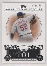 2008 Moments & Milestones /150 CC Sabathia (2007 AL Cy Young 209 Ks) #51 HOF 4r2