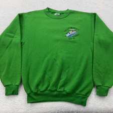 Vintage LA Bedford Ltd Inlet Marina NY Green Sweatshirt Mens Medium Made in USA