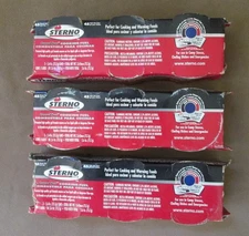 Sterno 3-pack (x3) Canned Heat Cooking Fuel Gel Fondue Chafing Camping 2.6oz
