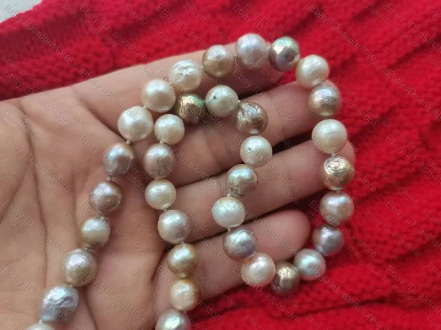 "Nuevo collar de perlas de agua dulce kasumi multicolor natural 18""L cierre 14k P" Foto 2 de 4