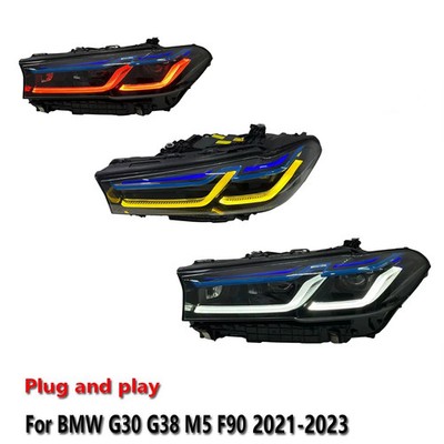 Paar LED Projektor Scheinwerfer Dreifarbig für BMW 5er G30 G38 2018 2020 Lamps