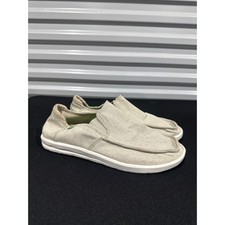 Sanuk Vagabond Slip On Mens 7 Beige Canvas Sidewalk Surfer GUC