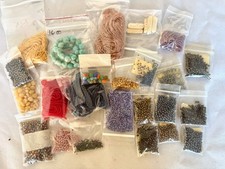 Fun Grab Bag of 1 Pound of Assorted Glass and StoneBeads. Big variety