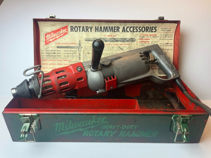 VINTAGE MILWAUKEE 3/4" Rotary Hammer | #5350 w/Box and Accessories | NEW CORD