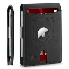 Airtag-Wallet-Mens-Slim-RFID Blocking Wallet Leather with Money Clip Air Tag ...