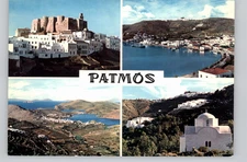 Patmos Scenic Views Photochrome Postcard