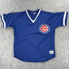 Vintage Chicago Cubs Jersey Mens XL 80s Stitch On Patch Logo MLB Rawlings Mesh