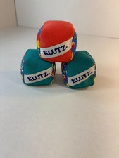 Vintage Klutz Cloth Hacky Sack Footbag Crushed Walnut Shell Stuffing Lot of 3