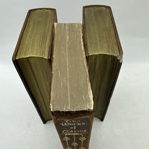 Vintage Leather - The Works Of Leo Tolstoi - 1928- Walter Black-114up - Foto 3 di 12