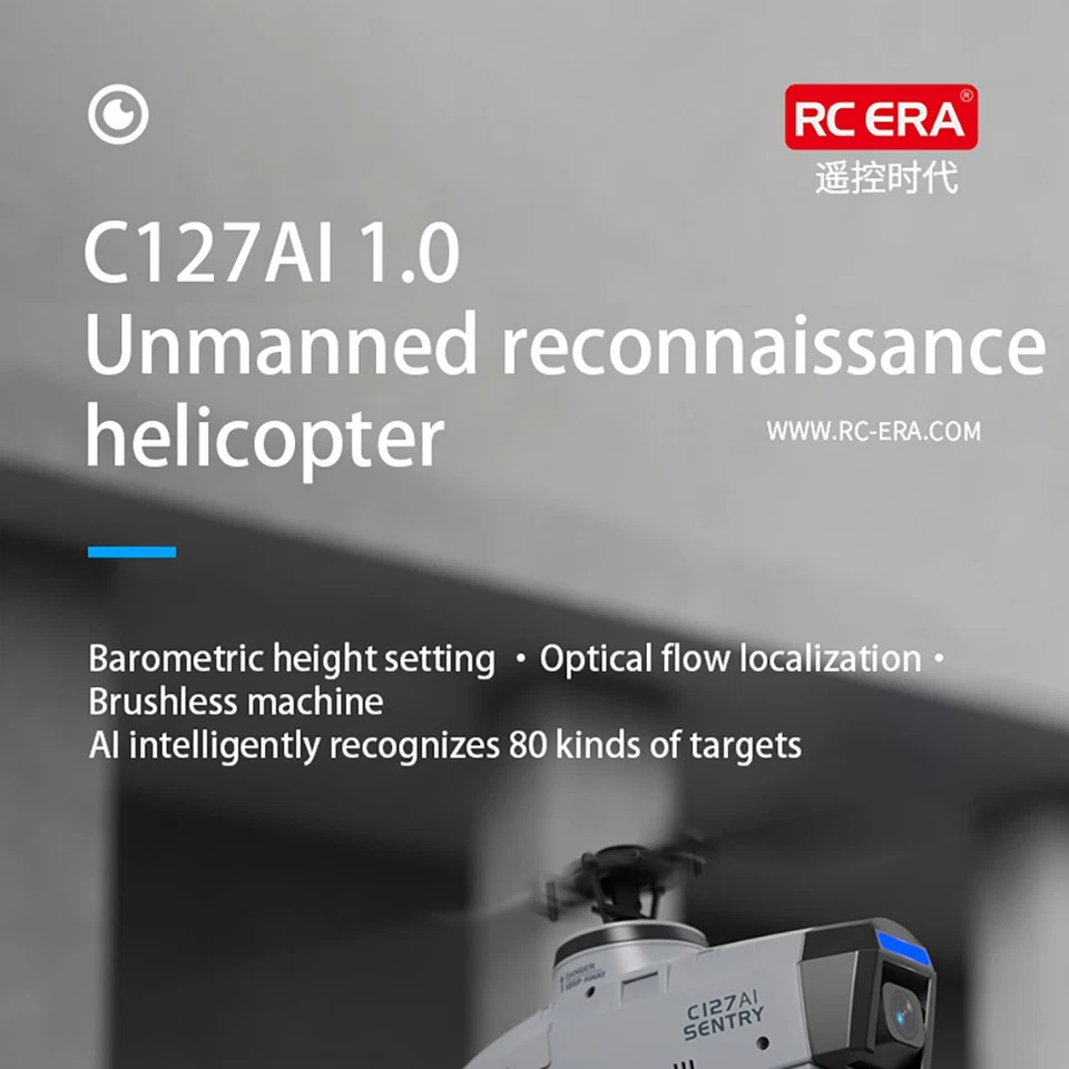 RC ERA C127 AI Hubschrauber, erkennt 80 Arten, 5G/WLAN, optischer Fluss Flugzeug - Bild 2 von 4
