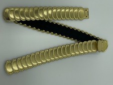 Vintage Gold Tone Metal Elastic Belt