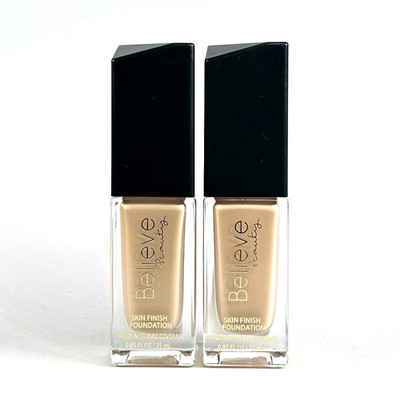 (2 Pack) Believe Beauty Skin Finish Foundation - Porcelain (0.85 fl oz Each) New