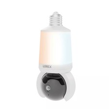 Lorex - Connect 2K Wi-Fi Smart Lightbulb Pan-Tilt Security Camera - White
