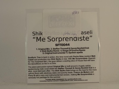 SHIK STYLKO AND MATT CASELI ME SORPRENDISTE (H1) 6 Track Promo CD Single includi