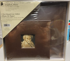 Provo Craft 2 Pack Post-Bound Bonded Leather Scrapbook Albums Dk Brown
