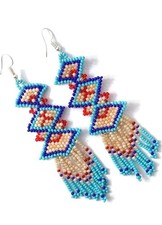 Tribal Earrings Native Boho American Seed Beads Handmade Earring