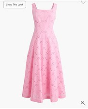 with tags J Crew Eyelet embroidered midi dress NWT Sz 6 MSRP168 Pink G1N