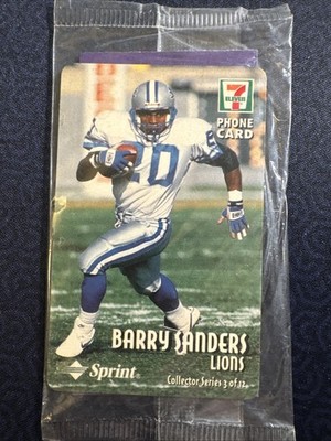 1997 Sprint 7-11 Phone Cards 15 Minutes - Barry Sanders 3/12 NFL Detroit Lions