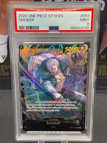 2024 One Piece ST19 EN OP02-093 Smoker Leader Foil PSA 9 MINT