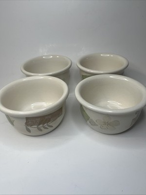 CORELLE Coordinates Set Of 4 TEXTURED LEAVES CERAMIC RAMEKINS 7 Oz