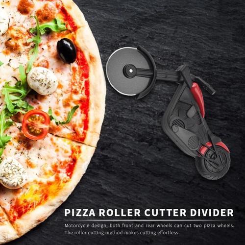 Coupe pizza Roulette Gadget Ustensiles cuisine utile Coupe pizza moto Biker - Picture 3 of 13