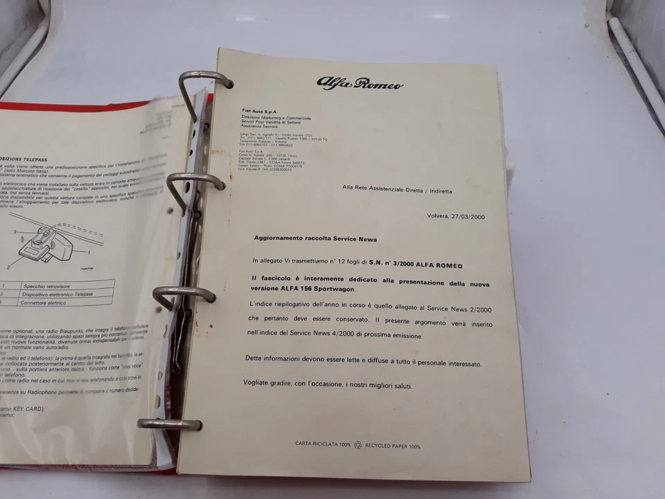 Manuale officina Alfa Romeo Alfa 156 Volume N. 3 procedure per riparazioni 1997. - Immagine 4 di 4