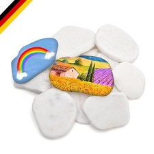 12 flache, weiße Steine zum Bemalen, natur, 3-8 cm, Bastel- und Dekosteine