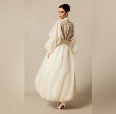 Flowing Ivory Maxi Dress with Full Sleeves | eBay Flowing Ivory Maxi Dress with Full Sleeves | eBay
