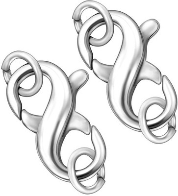 2 Pcs Double Opening Lobster Clasp Stainless Steel Necklace Bracelet Extender