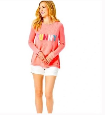NWT Lilly Pulitzer DANETTE Sweater sz XL Papaya Punch SUNNY Multicolor Intarsia