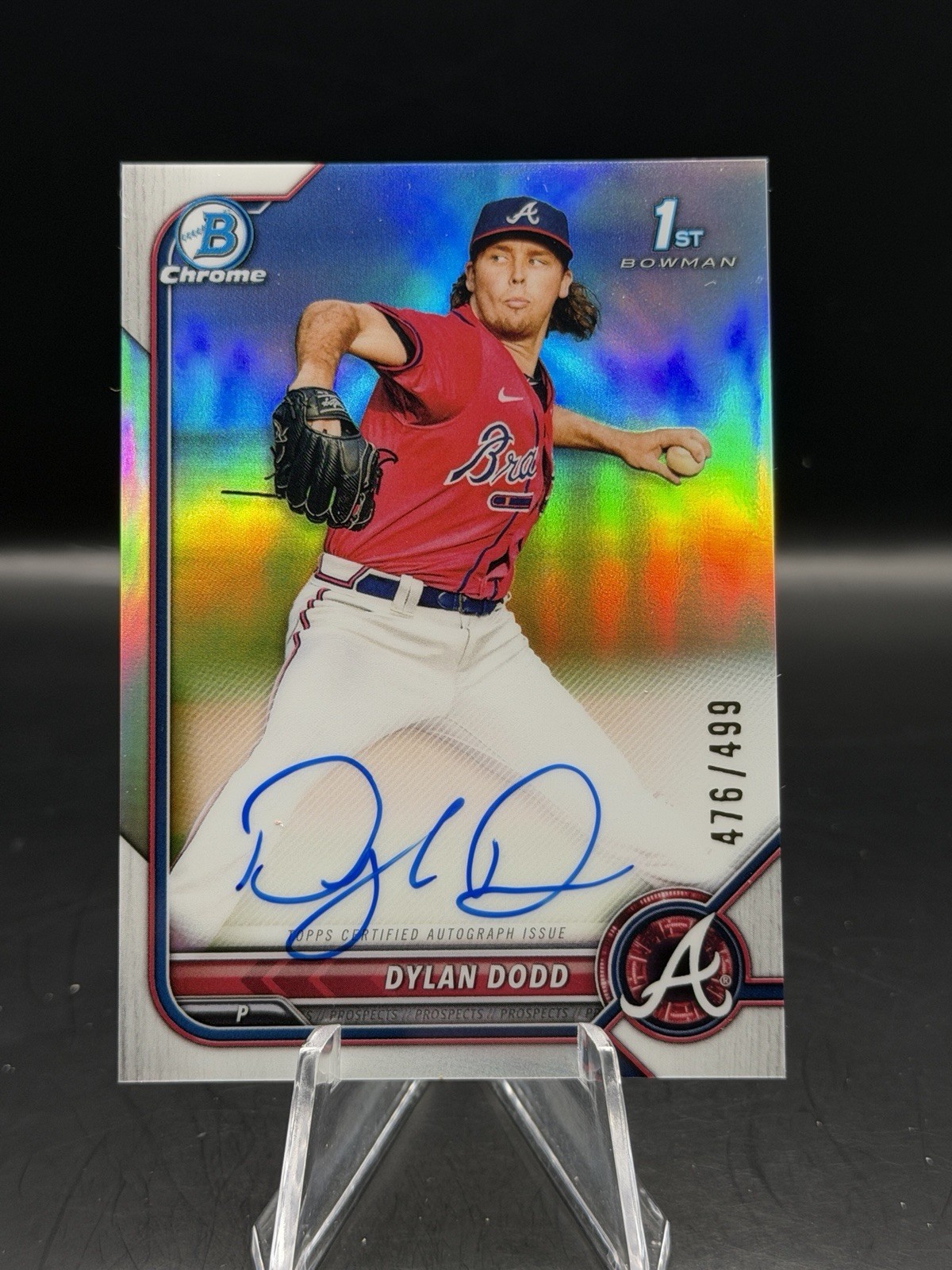 Dylan Dodd #CPA-DD Auto 2022 Bowman Chrome Refractor #476/499 ATL Braves
