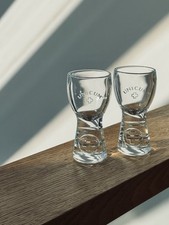 A pair of Vintage Italian Amaro Unicum Glasses 11cm