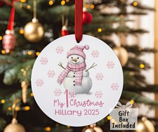 Personalized Name My First Christmas Ornament Baby 1st Christmas 2025 Snowman