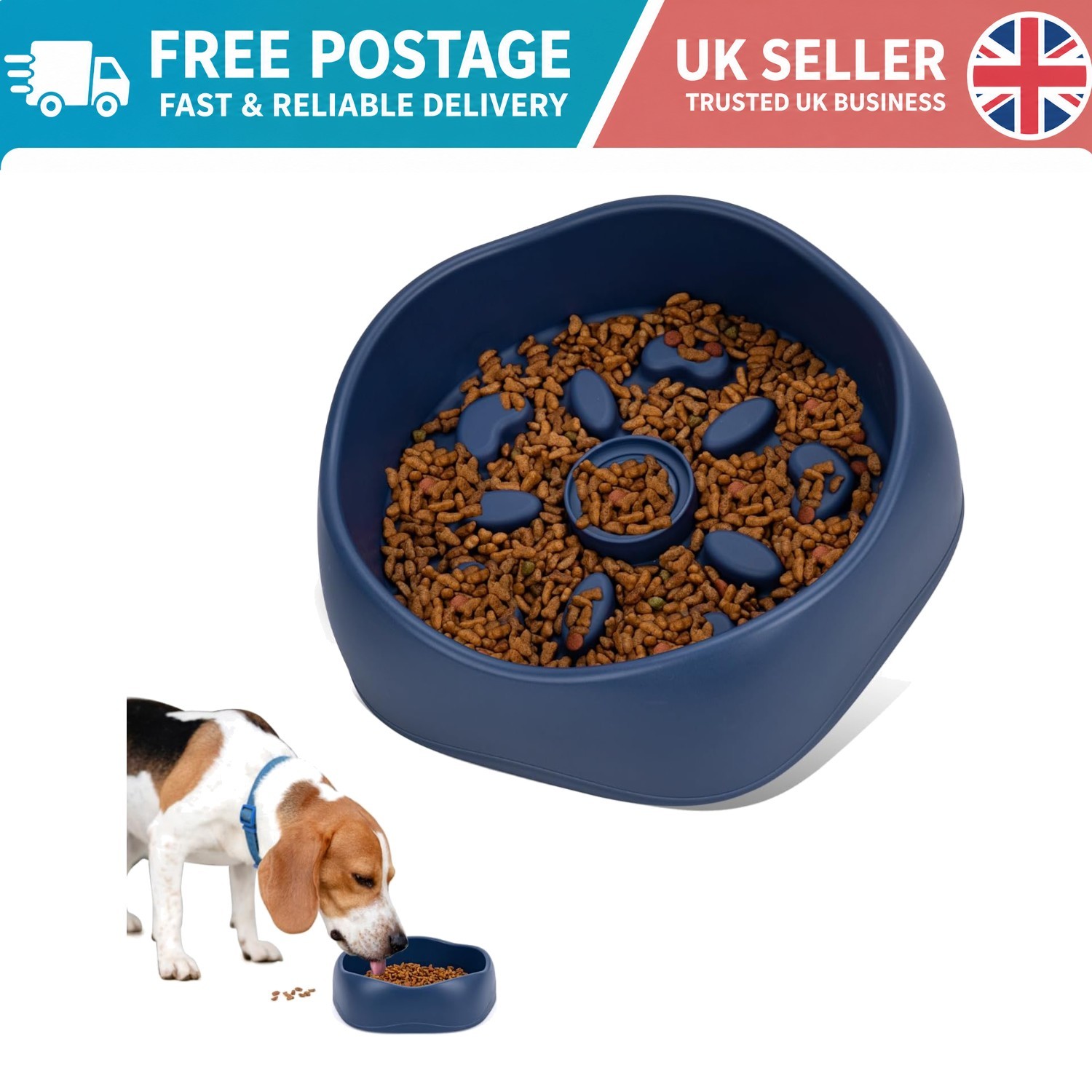 Healthy Slow Feed Dog Bowl for Small & Medium Breeds