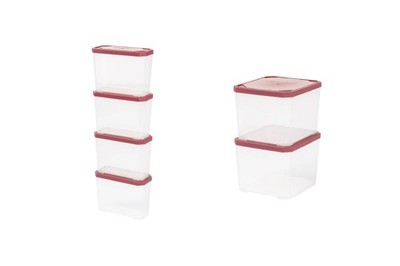 5 Packungen PARKSIDE Kleinteilebox mit separatem Deckel rutschstabiles Stapeln