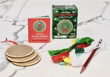 WOODEN Christmas Ornaments CROSS STITCH KIT Makes (3)cabincore Granniecore