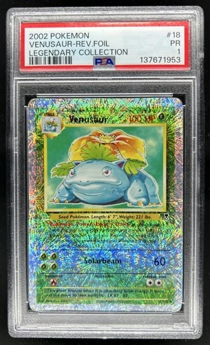 2002 Pokemon Legendary Collection Venusaur Reverse Holo #18/110 PSA 1