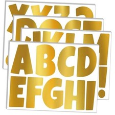 Bulletin Board Letters Set 20 Sheets Alphabet Cutout Letter Poster 4 Inch Gold