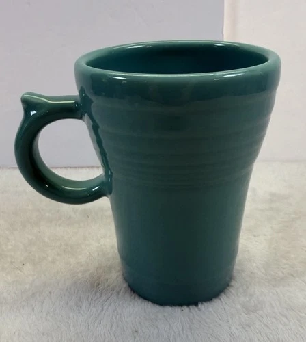 Fiestaware LATTE Mug Thumb Grip Turquoise Blue Homer Laughlin Retired 18oz USA
