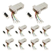 10 PCS DB9 Female To RJ45 Ethernet Adapter 9 Pin Serial Modular Converter