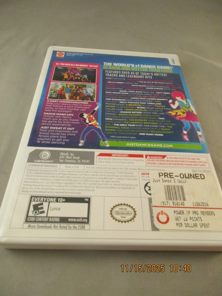 Just Dance 3 (Nintendo Wii, 2011) No Manual, Disk, Case Tested And Works used - Image 2 of 4