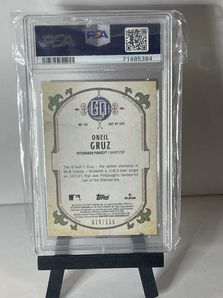 2022 Topps Gypsy Queen Oneil Cruz Indigo Rookie RC 19/150 PSA 10 Pirates LOW POP - Image 3 of 4