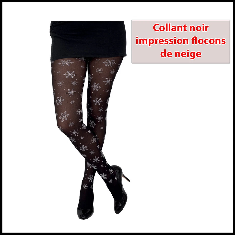 Collant de Noël, Taille unique, Motif Flocon de Neige - Photo 1/1