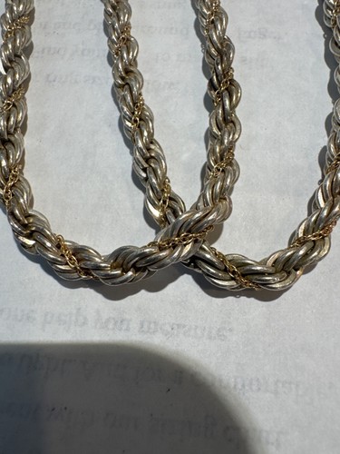 24 in silver rope wrapped with 14 karat gold from precious precious